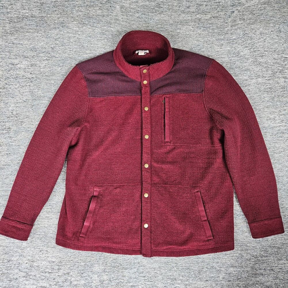 Carbon 2 Cobalt Shirt Jacket Men's XL Maroon Snap Button Pockets Shacket Outdoor